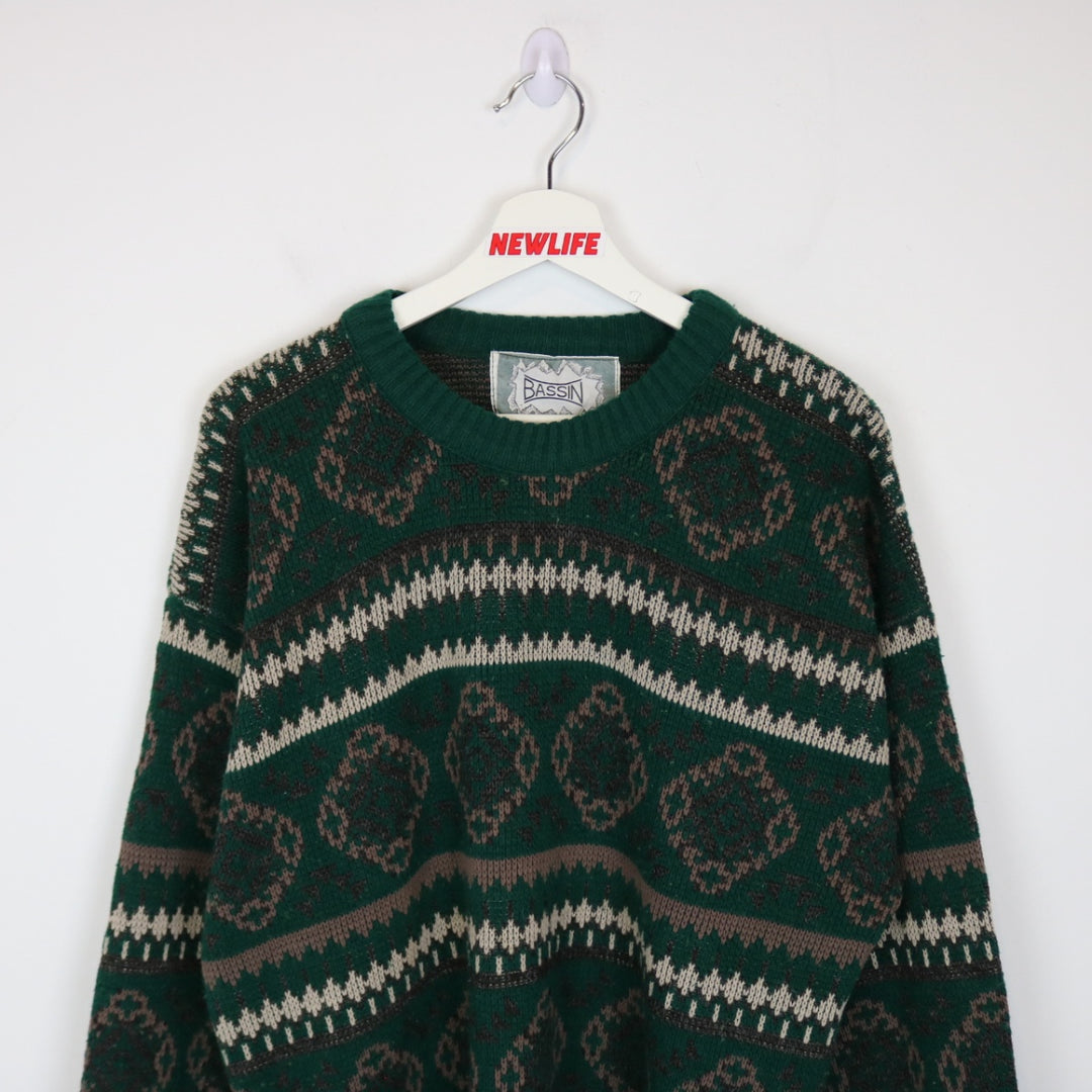 Vintage 80's Bassin Patterned Knit Sweater - M/L-NEWLIFE Clothing