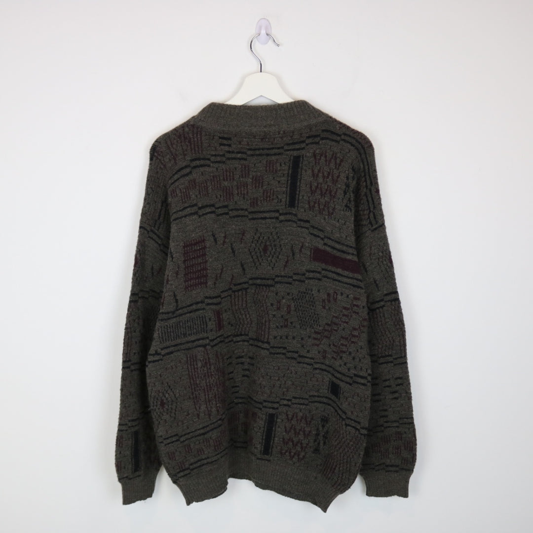 Vintage 80's Mondo di Marco Patterned Wool Knit Sweater - M-NEWLIFE Clothing