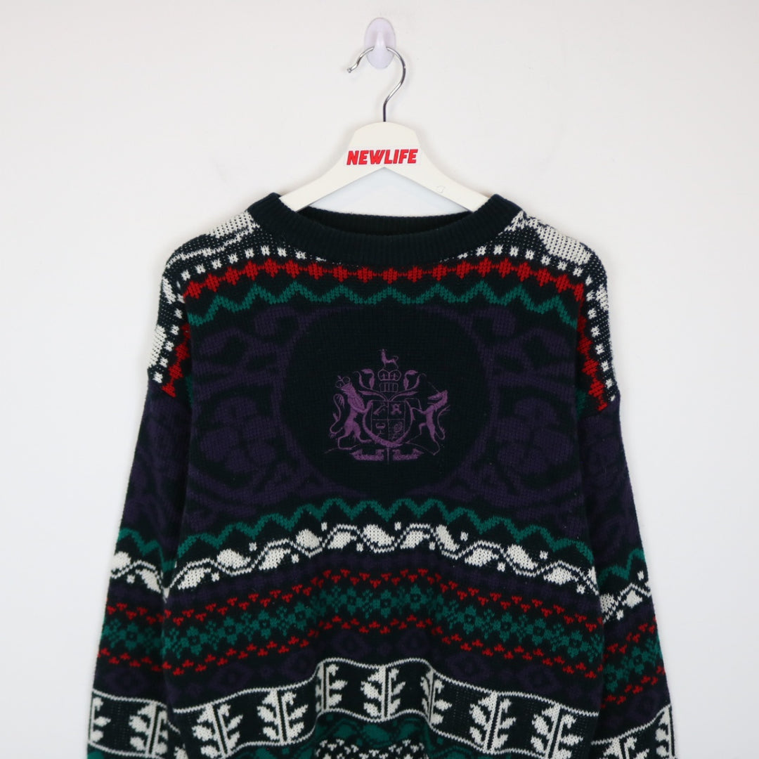 Vintage 80's FYI Patterned Knit Sweater - M-NEWLIFE Clothing