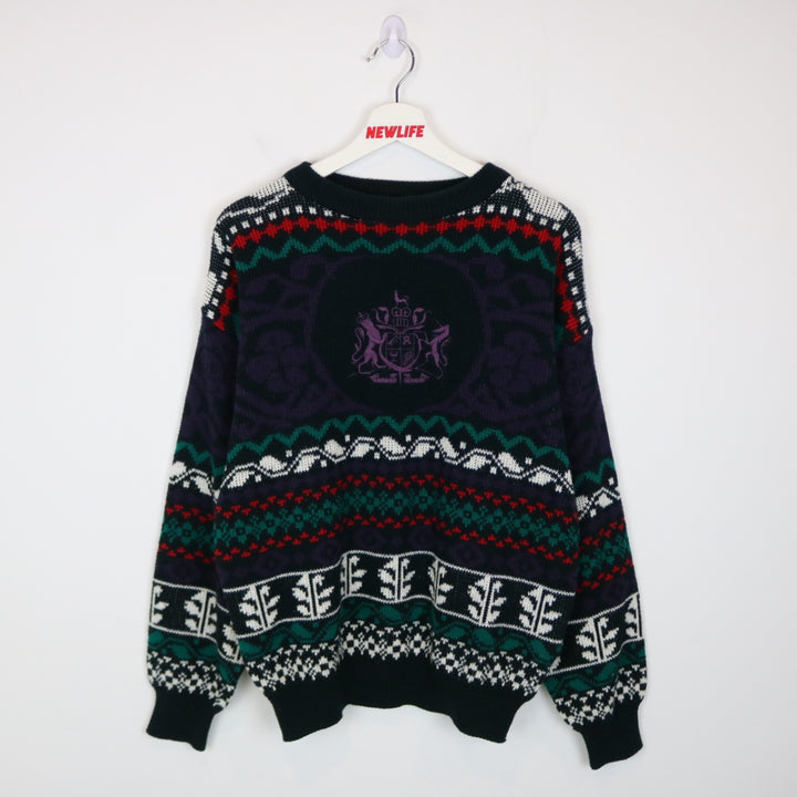Vintage 80's FYI Patterned Knit Sweater - M-NEWLIFE Clothing