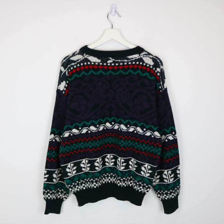 Vintage 80's FYI Patterned Knit Sweater - M-NEWLIFE Clothing