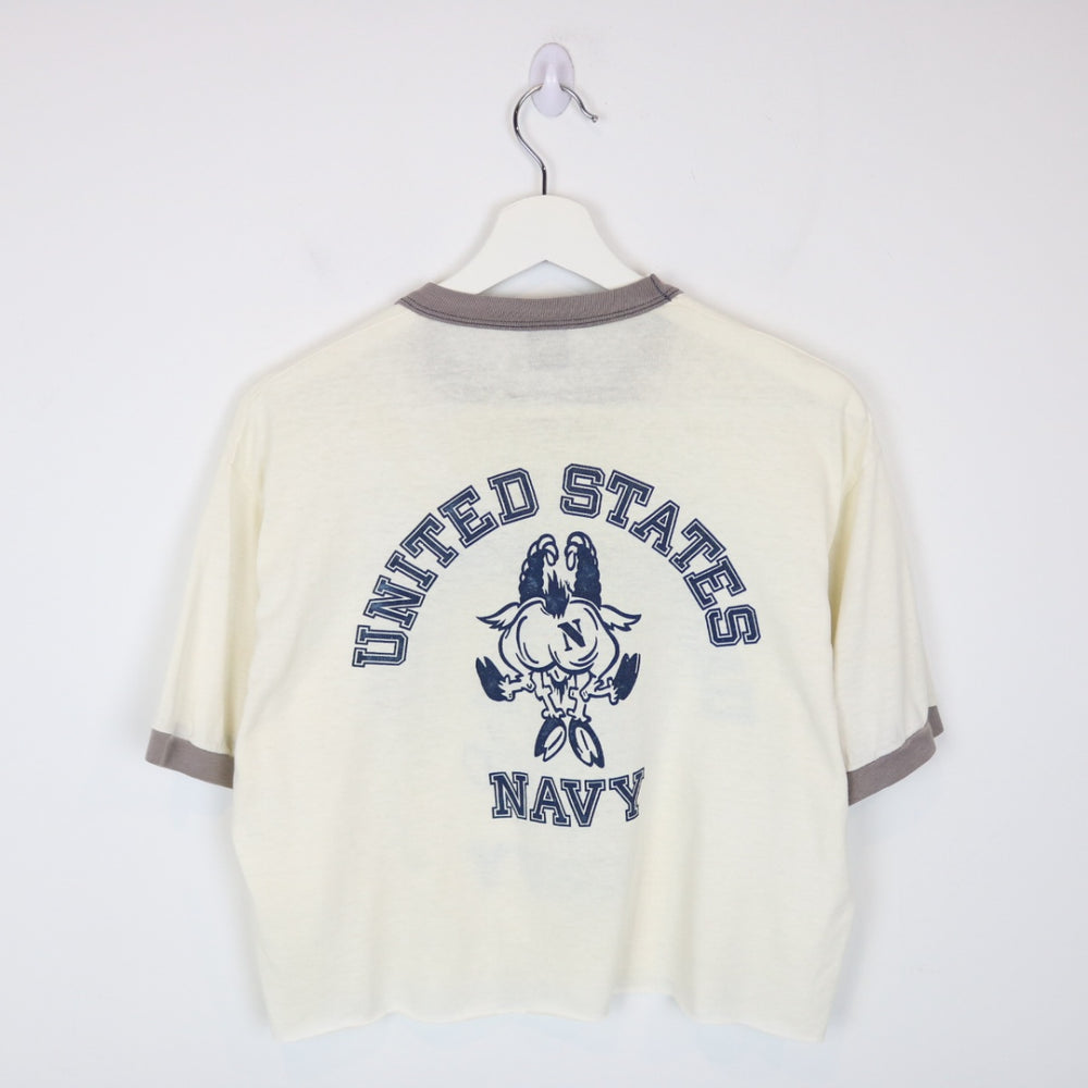 Vintage 70's United States Navy Ringer Tee - M-NEWLIFE Clothing