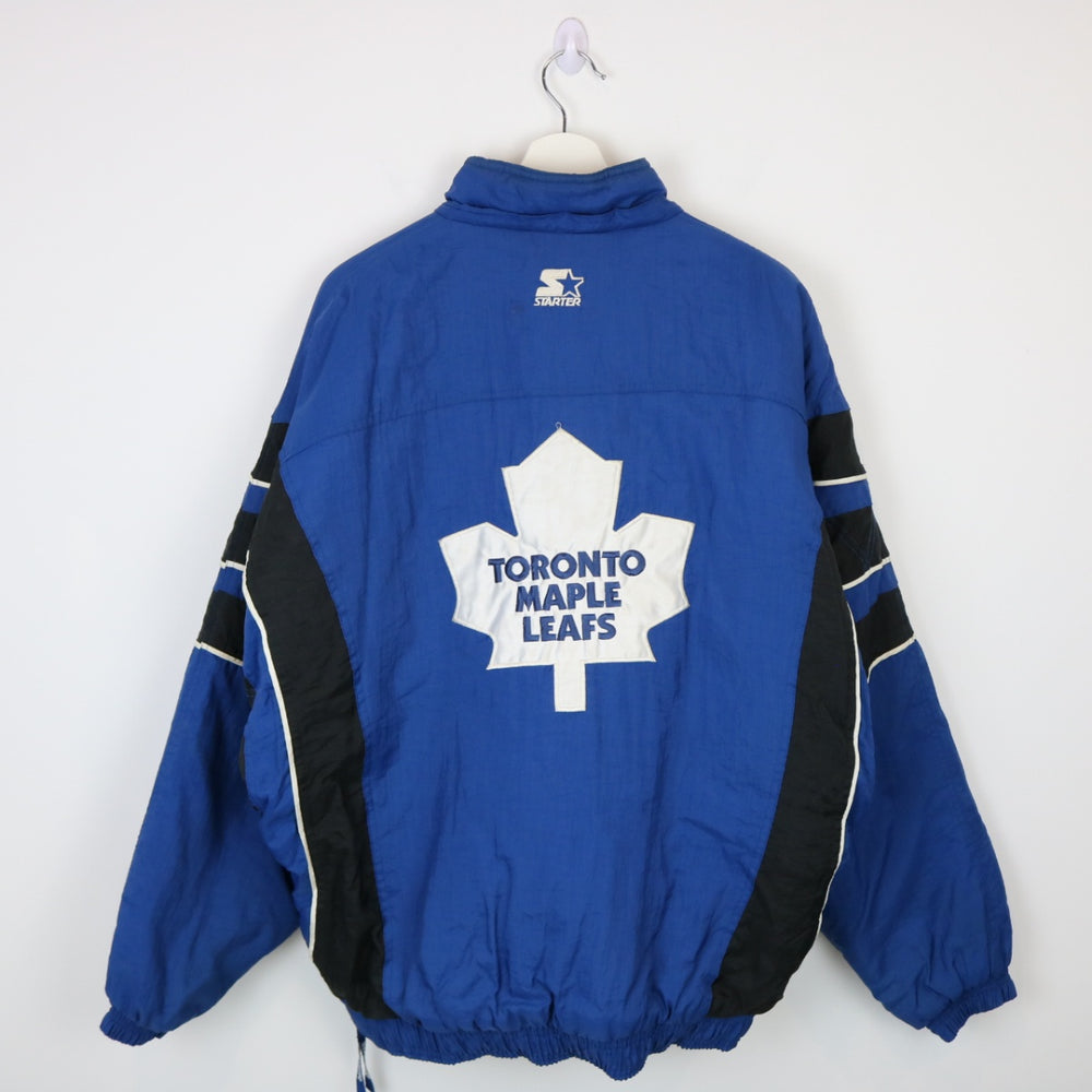 Vintage 90's Toronto Maple Leafs Starter Puffer Jacket - XL-NEWLIFE Clothing