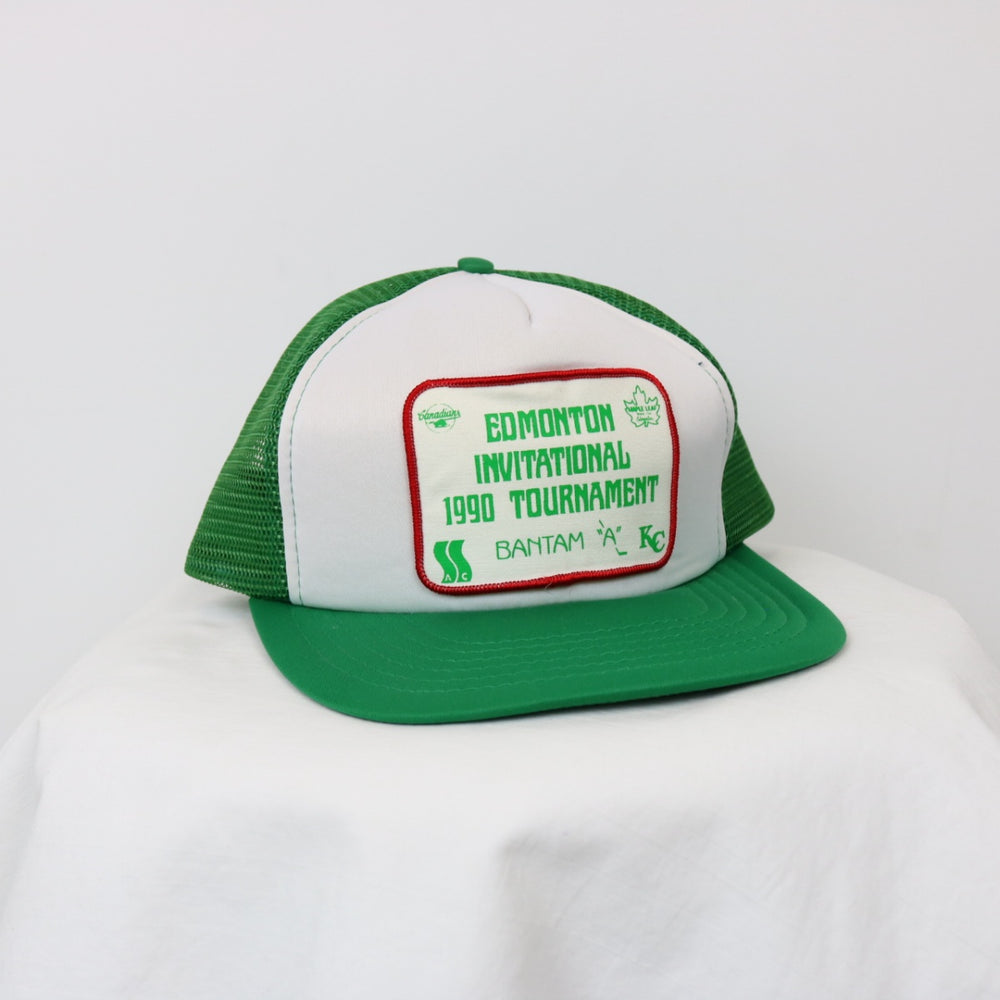 Vintage 1990 Invitational Hockey Tournament Trucker Hat - OS-NEWLIFE Clothing