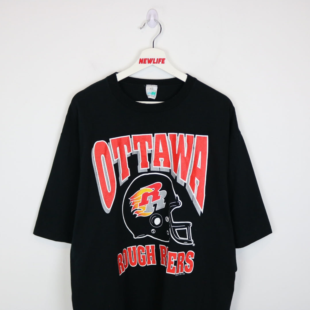 Vintage 1992 Ottawa Rough Riders CFL Tee - XL-NEWLIFE Clothing