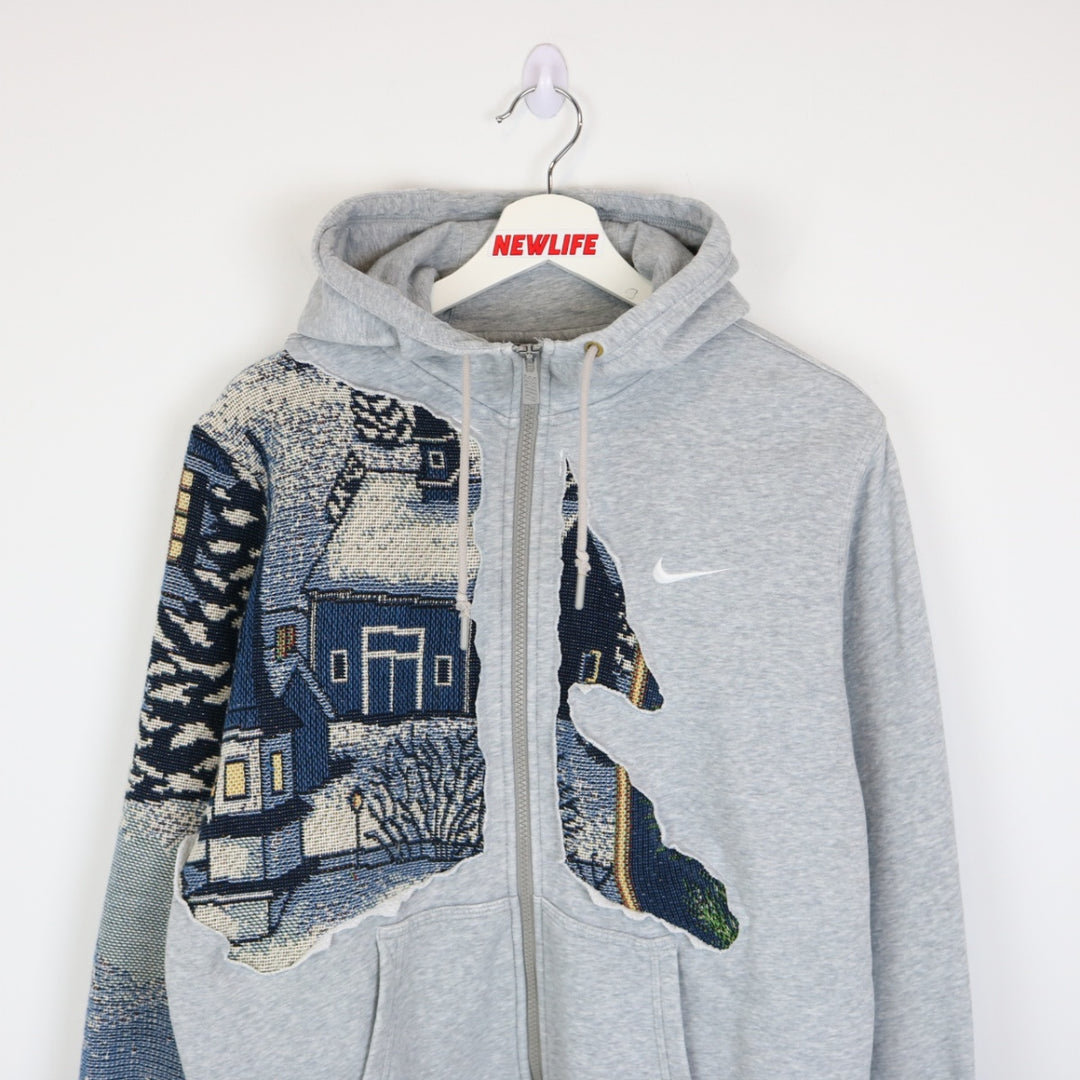 Reworked Y2K Nike Tapestry Zip Up Hoodie - L-NEWLIFE Clothing