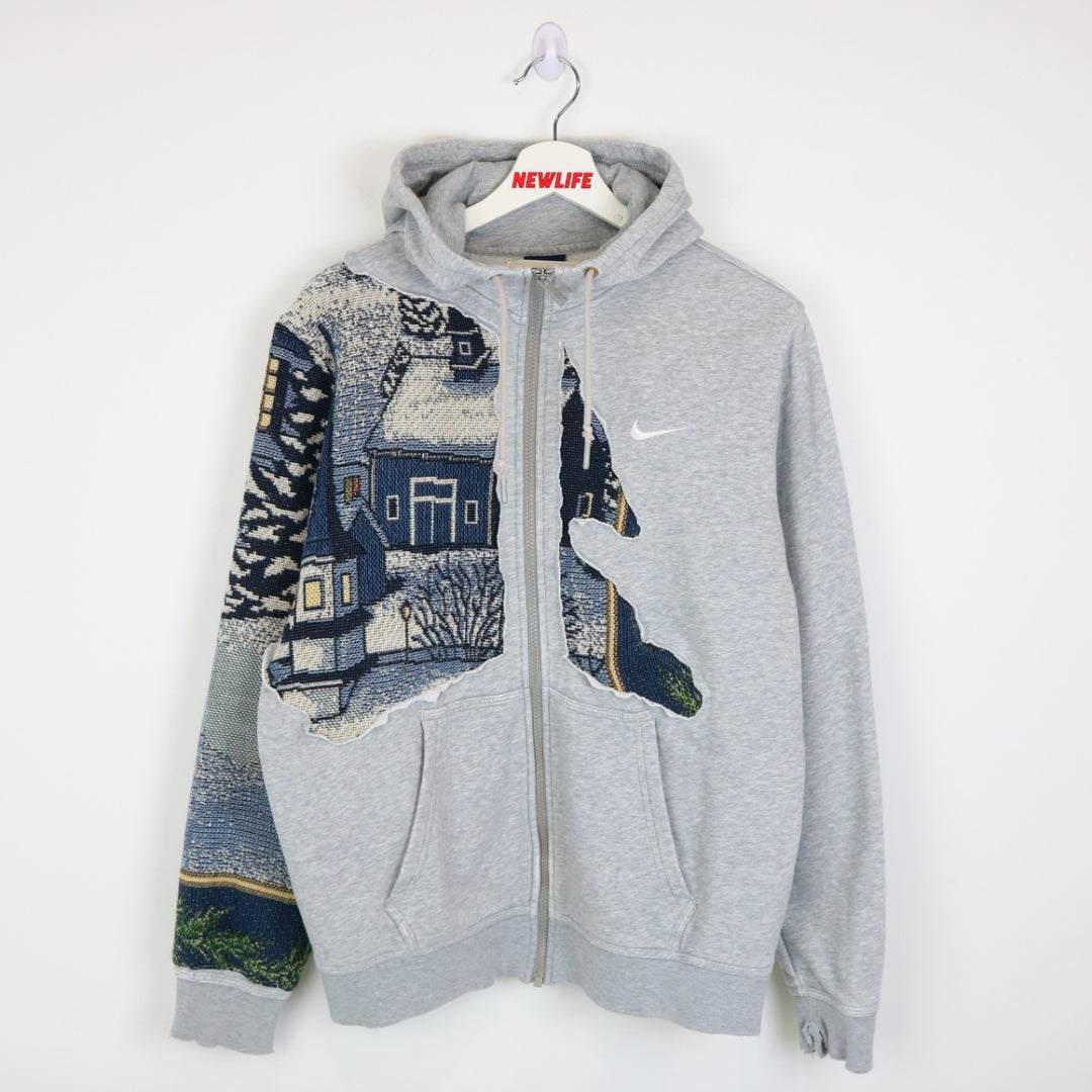 Reworked Y2K Nike Tapestry Zip Up Hoodie - L-NEWLIFE Clothing