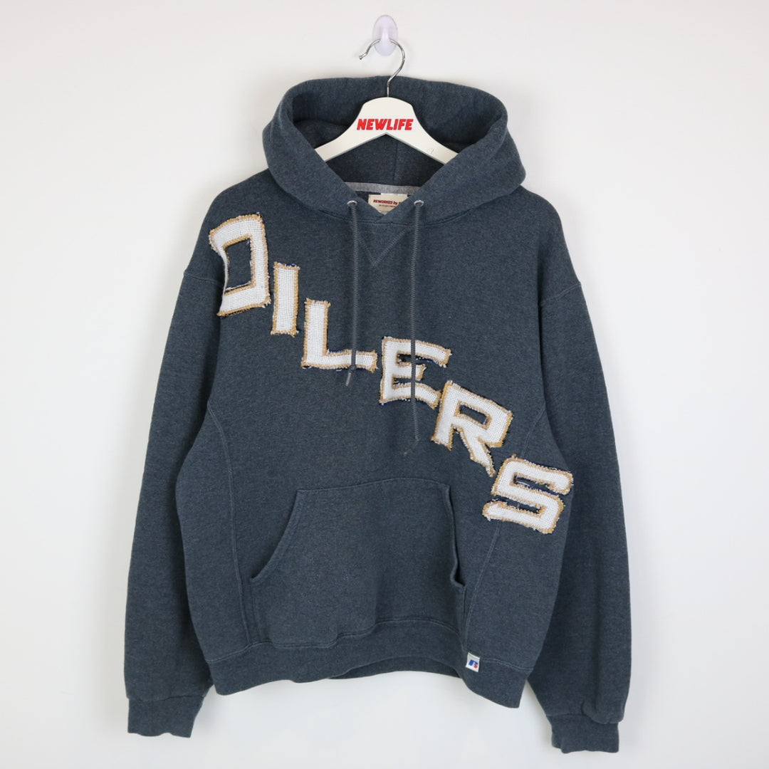 Reworked Vintage 00's Edmonton Oilers Tapestry Hoodie - M-NEWLIFE Clothing