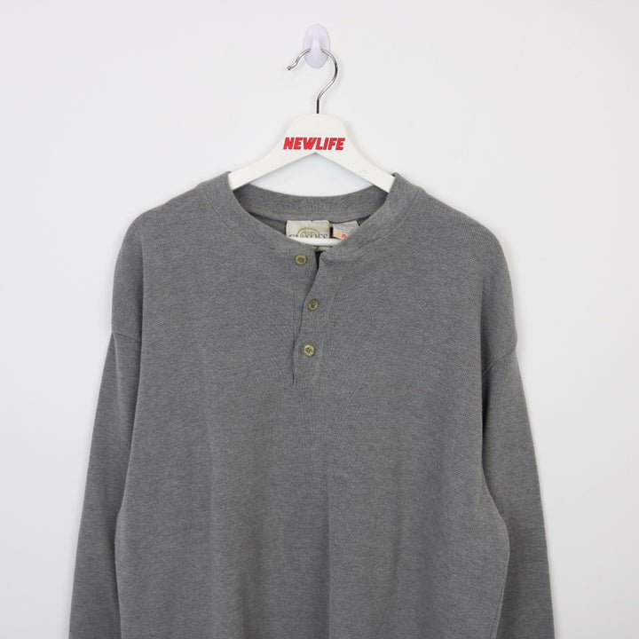 Vintage 90's R&R Long Sleeve Henley Waffle Blank Tee - XL-NEWLIFE Clothing