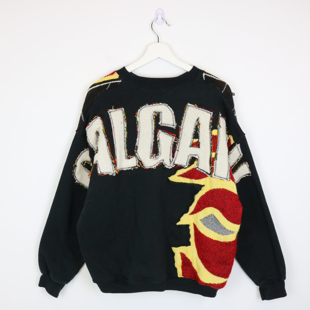 Reworked Vintage 00's Calgary Flames Tapestry Crewneck - L-NEWLIFE Clothing