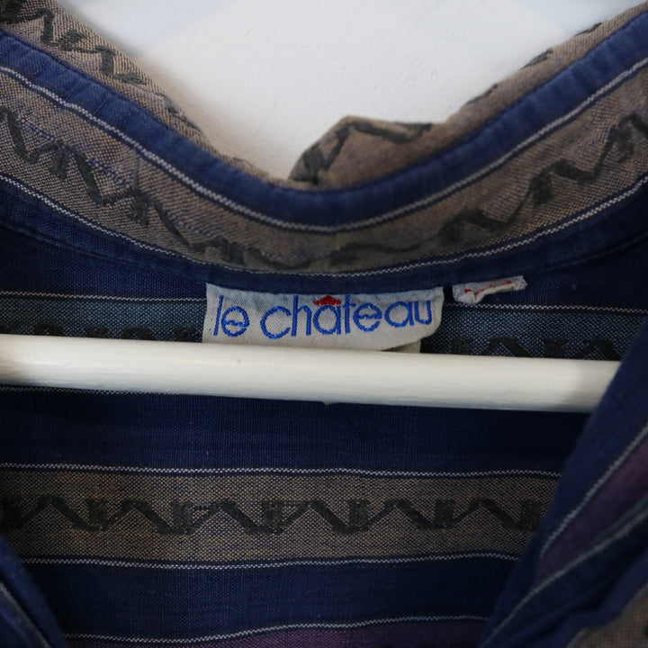 Vintage 80's Le Chateau Striped Button Up - L-NEWLIFE Clothing