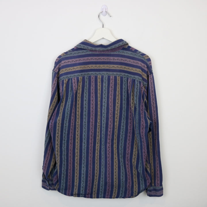 Vintage 80's Le Chateau Striped Button Up - L-NEWLIFE Clothing