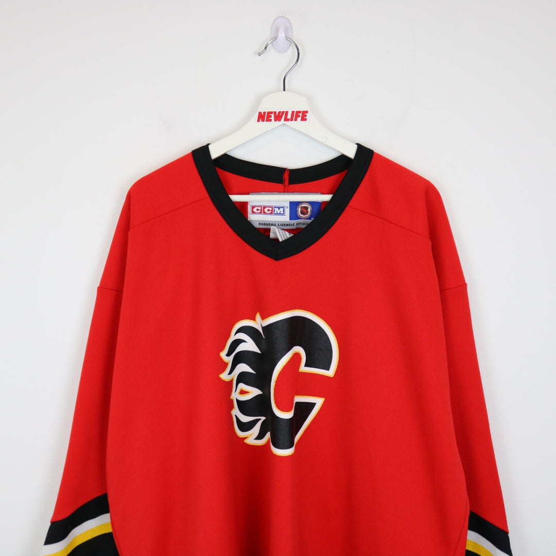 Vintage 90's Calgary Flames CCM NHL Jersey - XXL-NEWLIFE Clothing