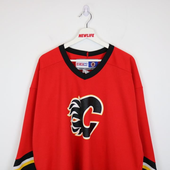 Vintage 90's Calgary Flames CCM NHL Jersey - XXL-NEWLIFE Clothing