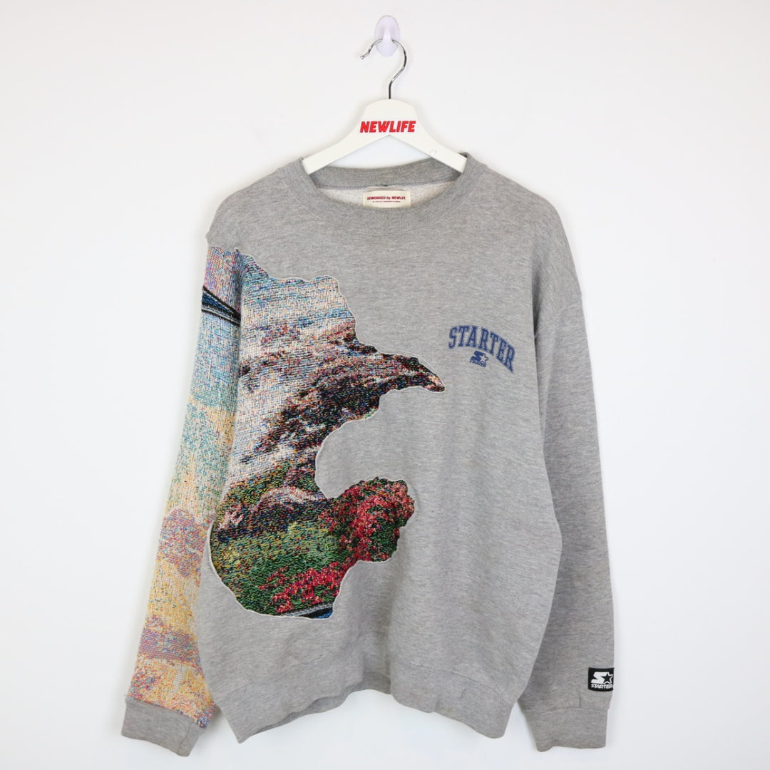 Reworked Vintage 90's Starter Tapestry Crewneck - L-NEWLIFE Clothing