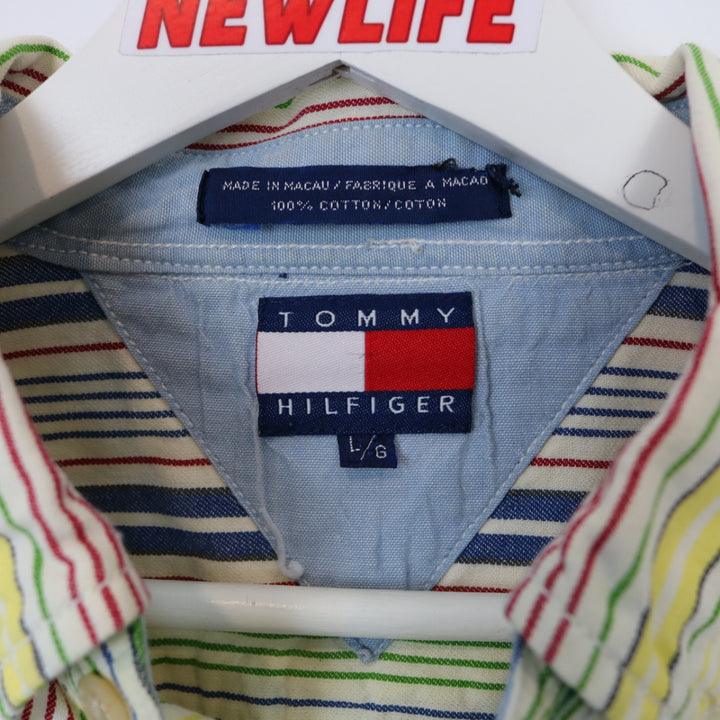 Vintage 90's Tommy Hilfiger Striped Button Up - L-NEWLIFE Clothing