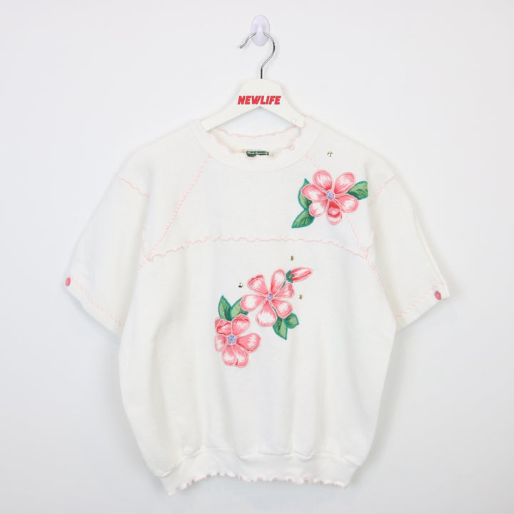 Vintage 90's Flower Short Sleeve Crewneck - M-NEWLIFE Clothing