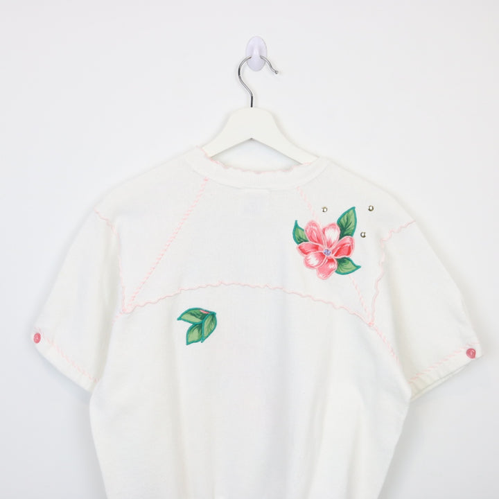 Vintage 90's Flower Short Sleeve Crewneck - M-NEWLIFE Clothing