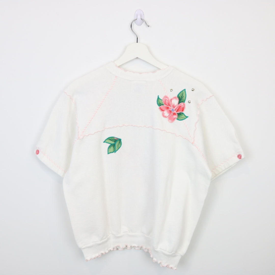 Vintage 90's Flower Short Sleeve Crewneck - M-NEWLIFE Clothing