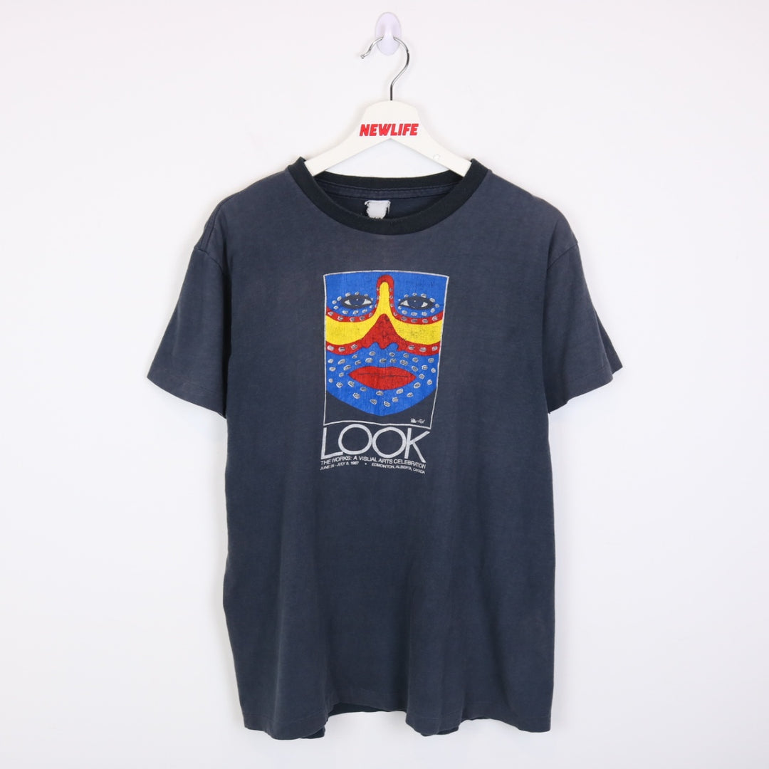 Vintage 1987 LOOK Visual Arts Edmonton Tee - L-NEWLIFE Clothing