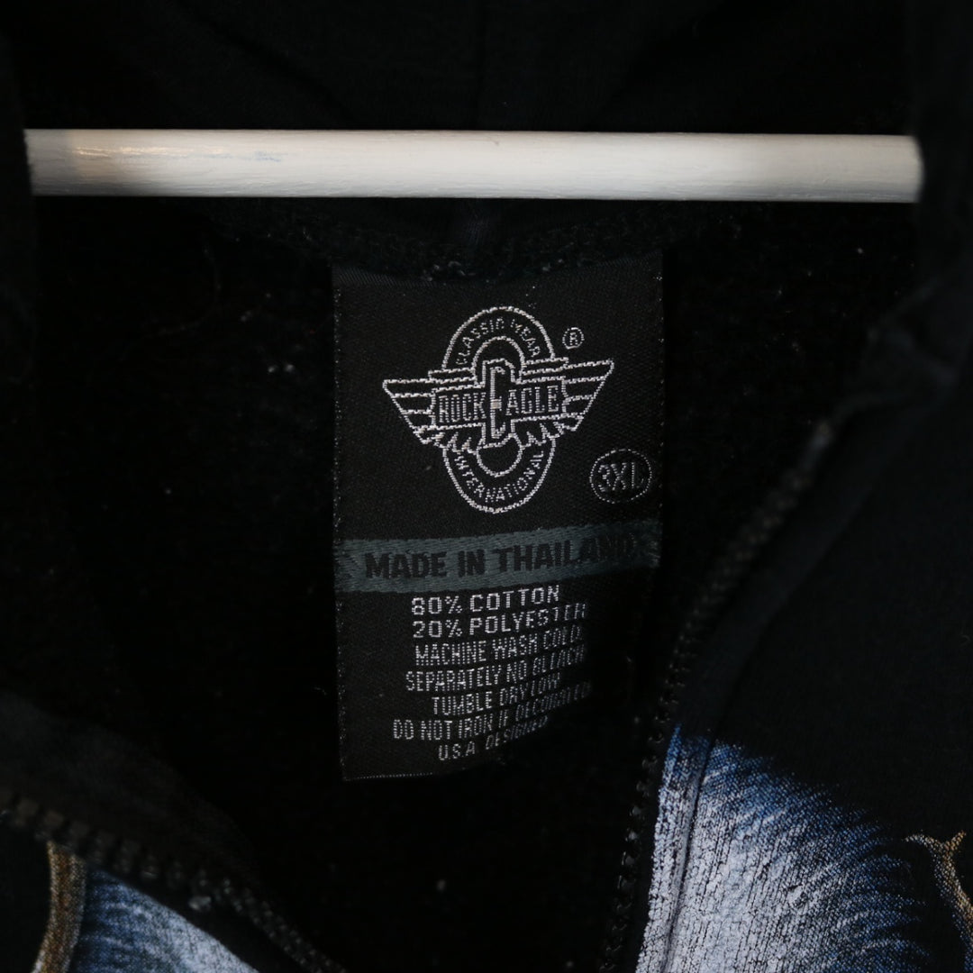 Vintage 00's Wolf Eagle Nature Zip Up Hoodie - XL-NEWLIFE Clothing