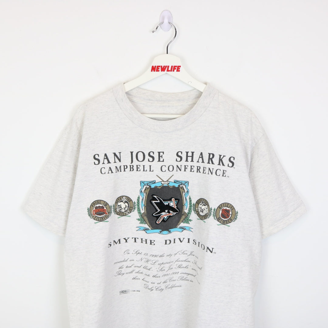 Vintage 1992 San Jose Sharks Tee - L-NEWLIFE Clothing