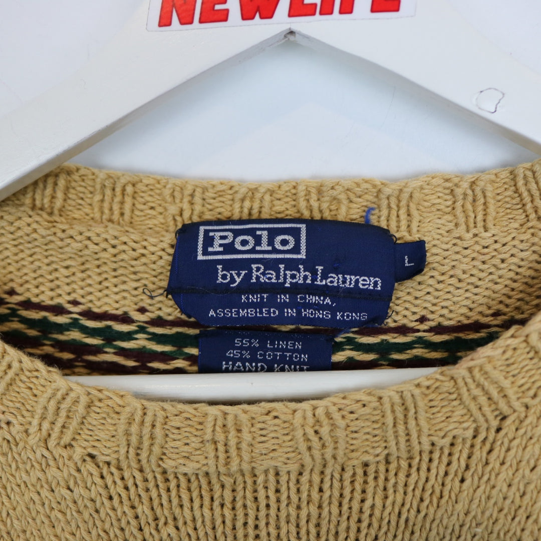 Vintage 90's Polo Ralph Lauren Reindeer Plaid Patterned Knit Sweater - S-NEWLIFE Clothing