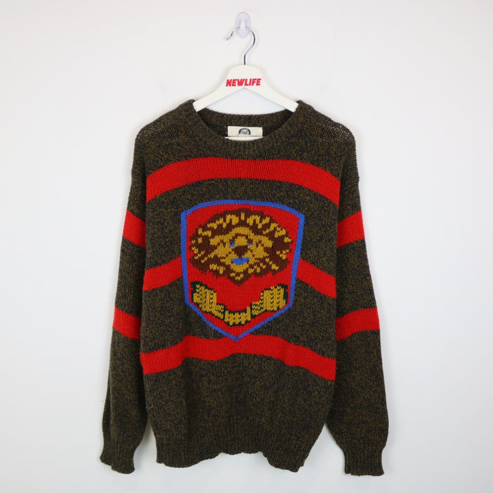 Vintage 80's Lion Knit Sweater - M-NEWLIFE Clothing