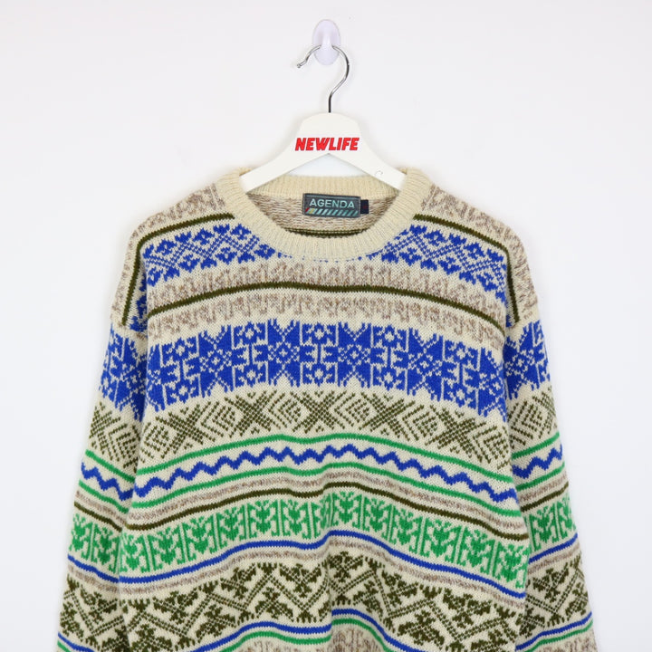 Vintage 80's Agenda Patterned Wool Knit Sweater - M-NEWLIFE Clothing