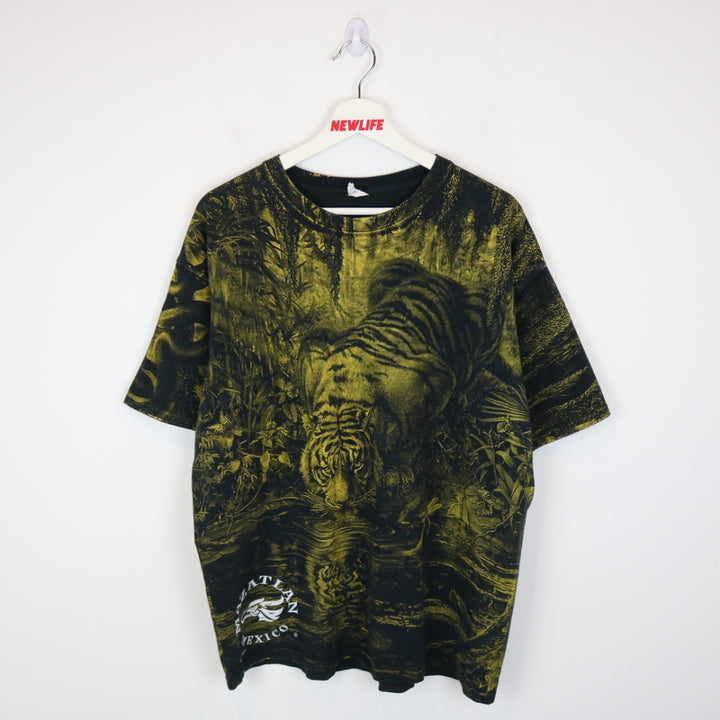 Vintage 00's Tiger Nature Mazatlan Mexico AOP Tee - XL-NEWLIFE Clothing