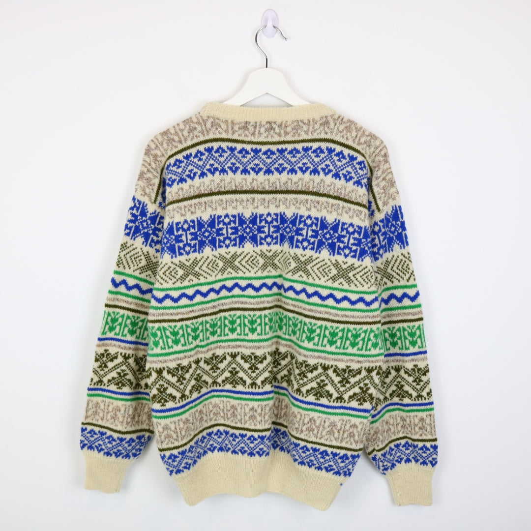 Vintage 80's Agenda Patterned Wool Knit Sweater - M-NEWLIFE Clothing