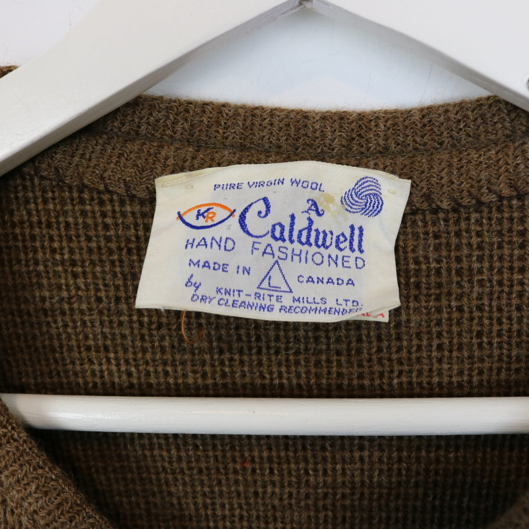 Vintage 70's Caldwell Patterned Wool Knit Cardigan - M-NEWLIFE Clothing