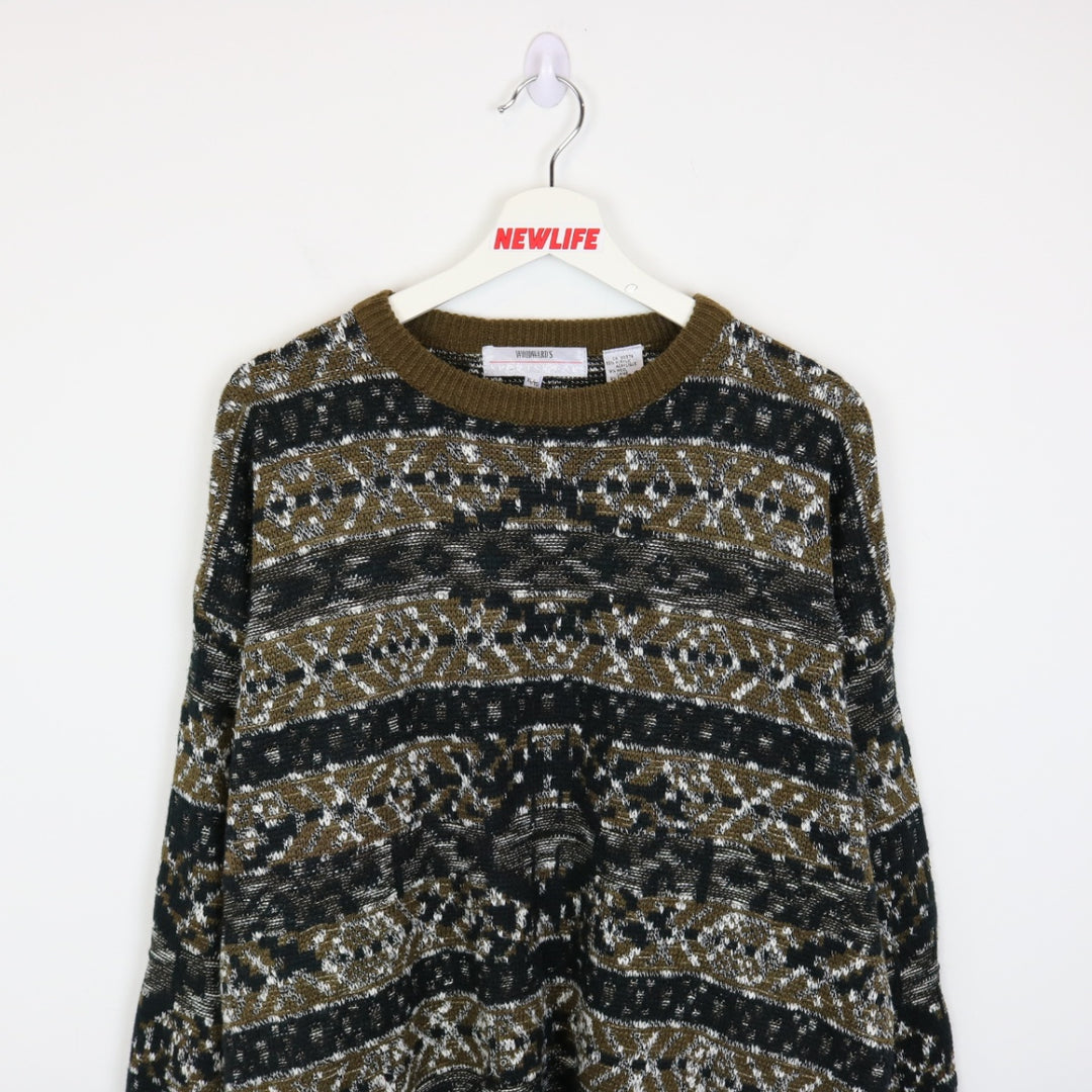 Vintage 80's Woodward's Patterned Knit Sweater - L-NEWLIFE Clothing