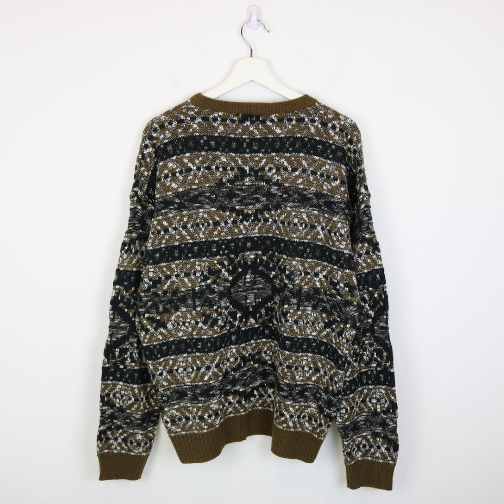 Vintage 80's Woodward's Patterned Knit Sweater - L-NEWLIFE Clothing