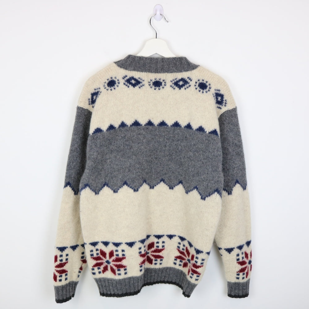 Vintage 80's Winter Nature Wool Knit Sweater - M-NEWLIFE Clothing