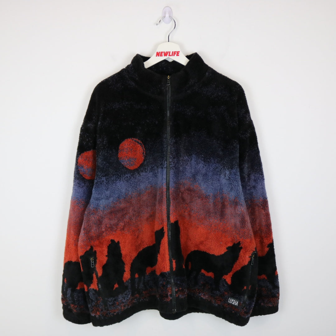 Vintage Wolf Nature Fleece Jacket - XL-NEWLIFE Clothing
