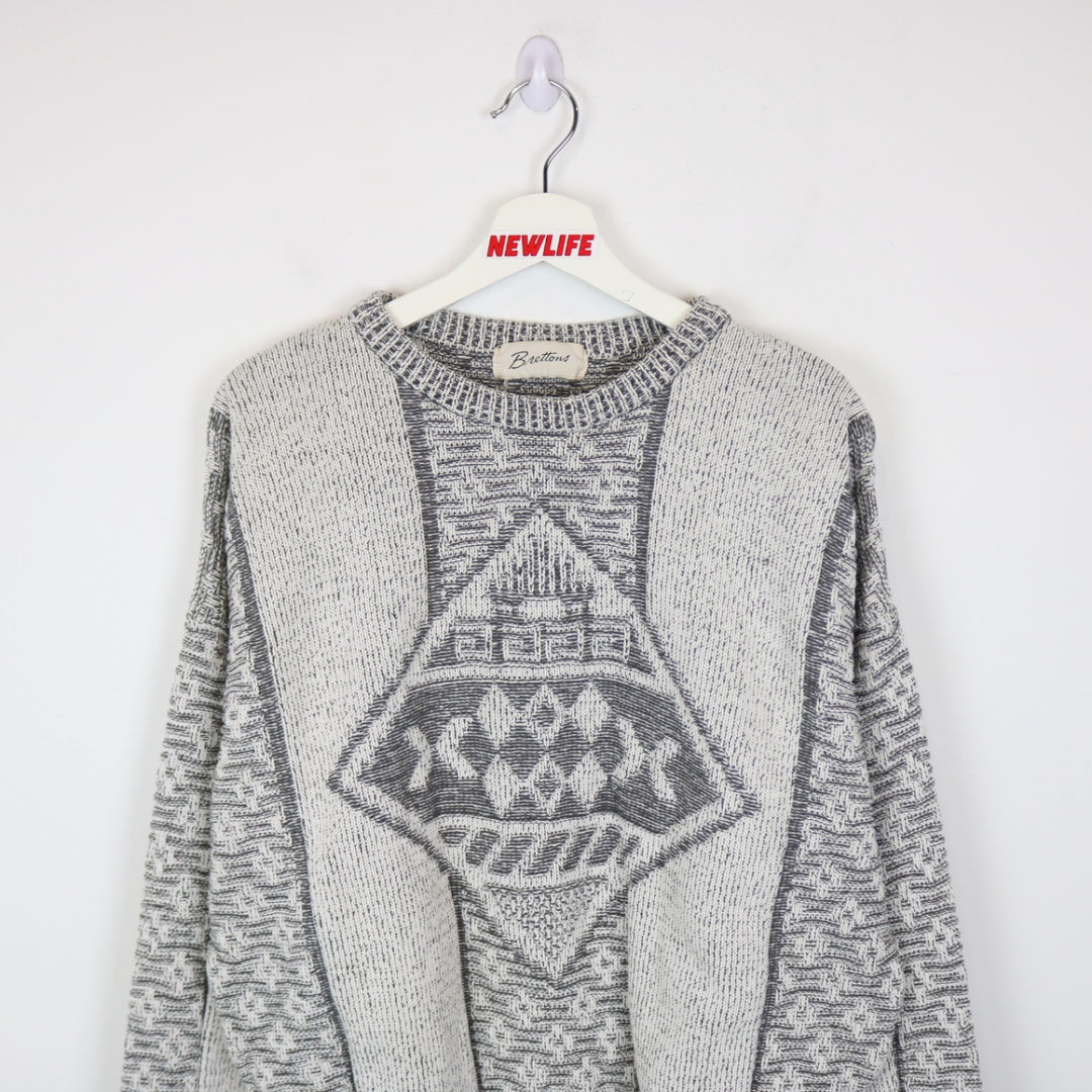 Vintage 80's Brettons Patterned Knit Sweater - L-NEWLIFE Clothing