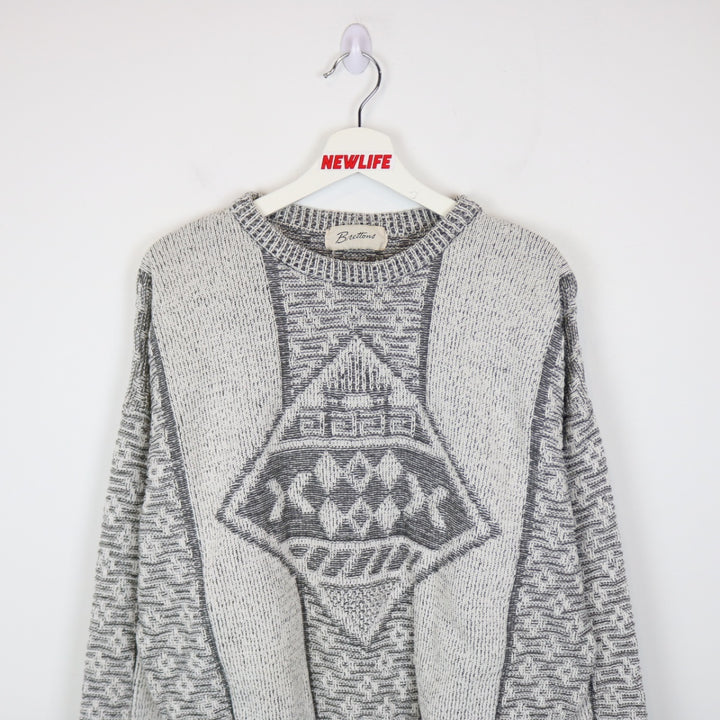 Vintage 80's Brettons Patterned Knit Sweater - L-NEWLIFE Clothing