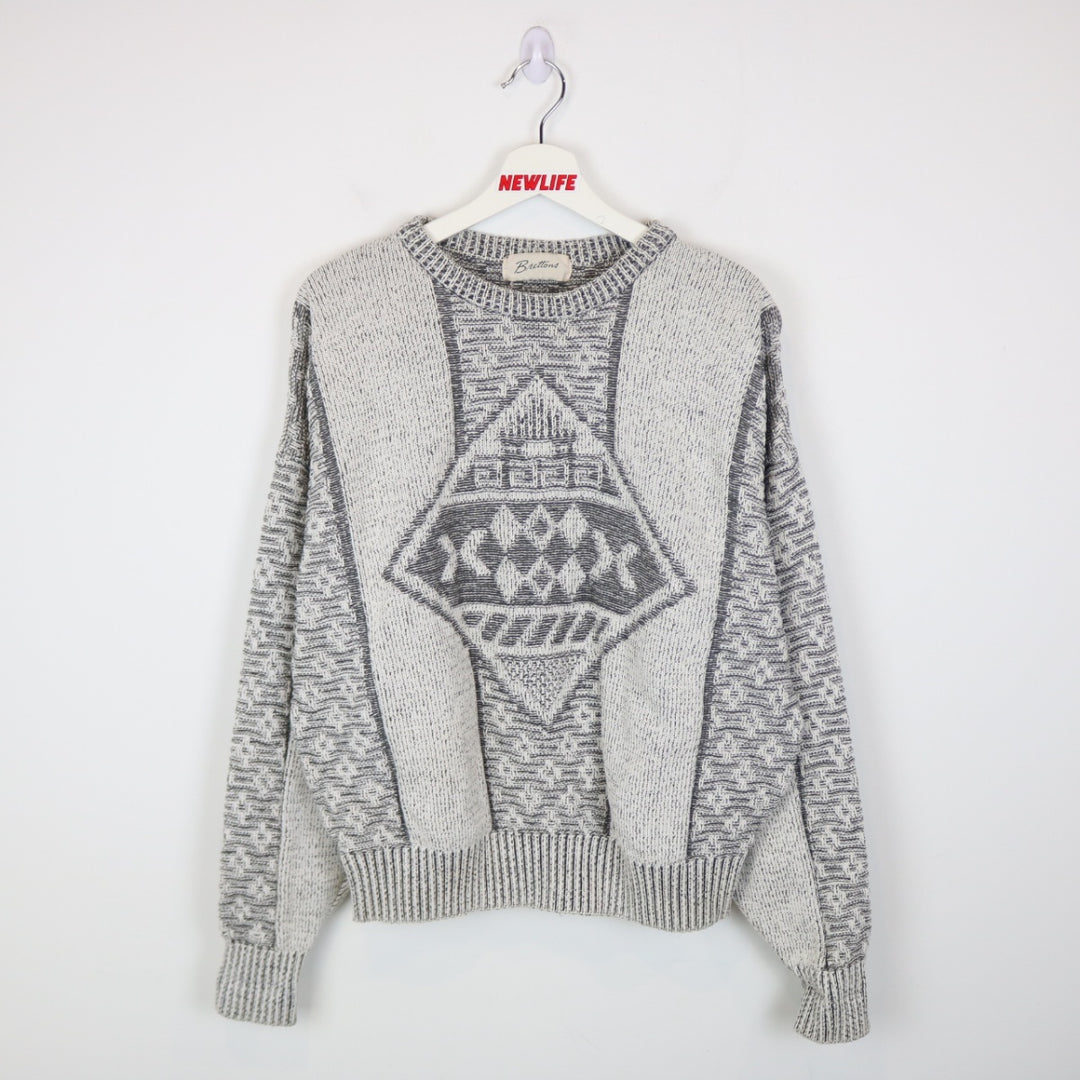 Vintage 80's Brettons Patterned Knit Sweater - L-NEWLIFE Clothing
