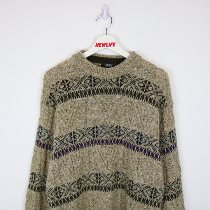 Vintage 90's St. Michael Patterned Wool Knit Sweater - S/M-NEWLIFE Clothing