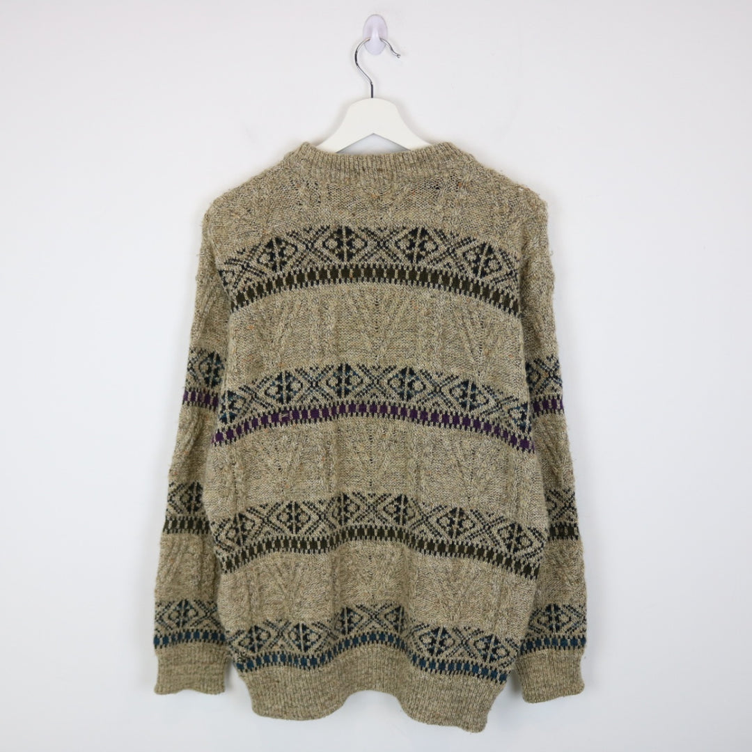 Vintage 90's St. Michael Patterned Wool Knit Sweater - S/M-NEWLIFE Clothing