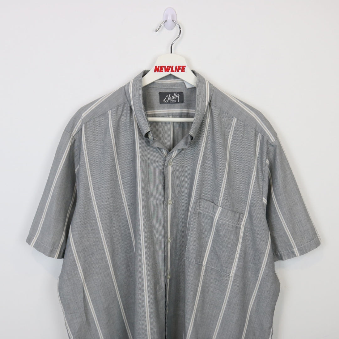 Vintage 80's Striped Short Sleeve Button Up - XXL-NEWLIFE Clothing