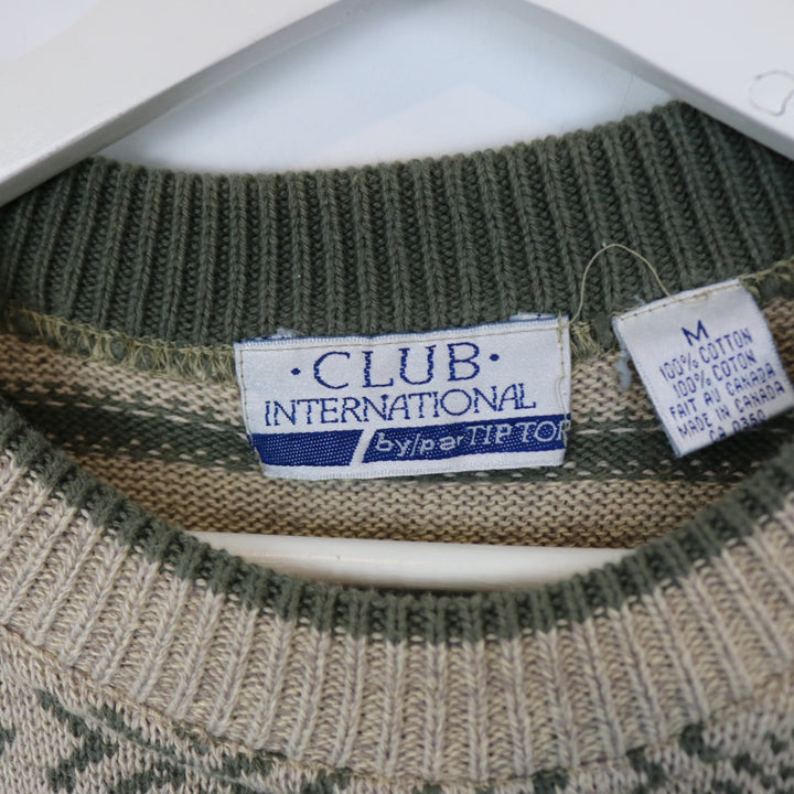 Vintage 90's Club International Patterned Knit Sweater - L-NEWLIFE Clothing