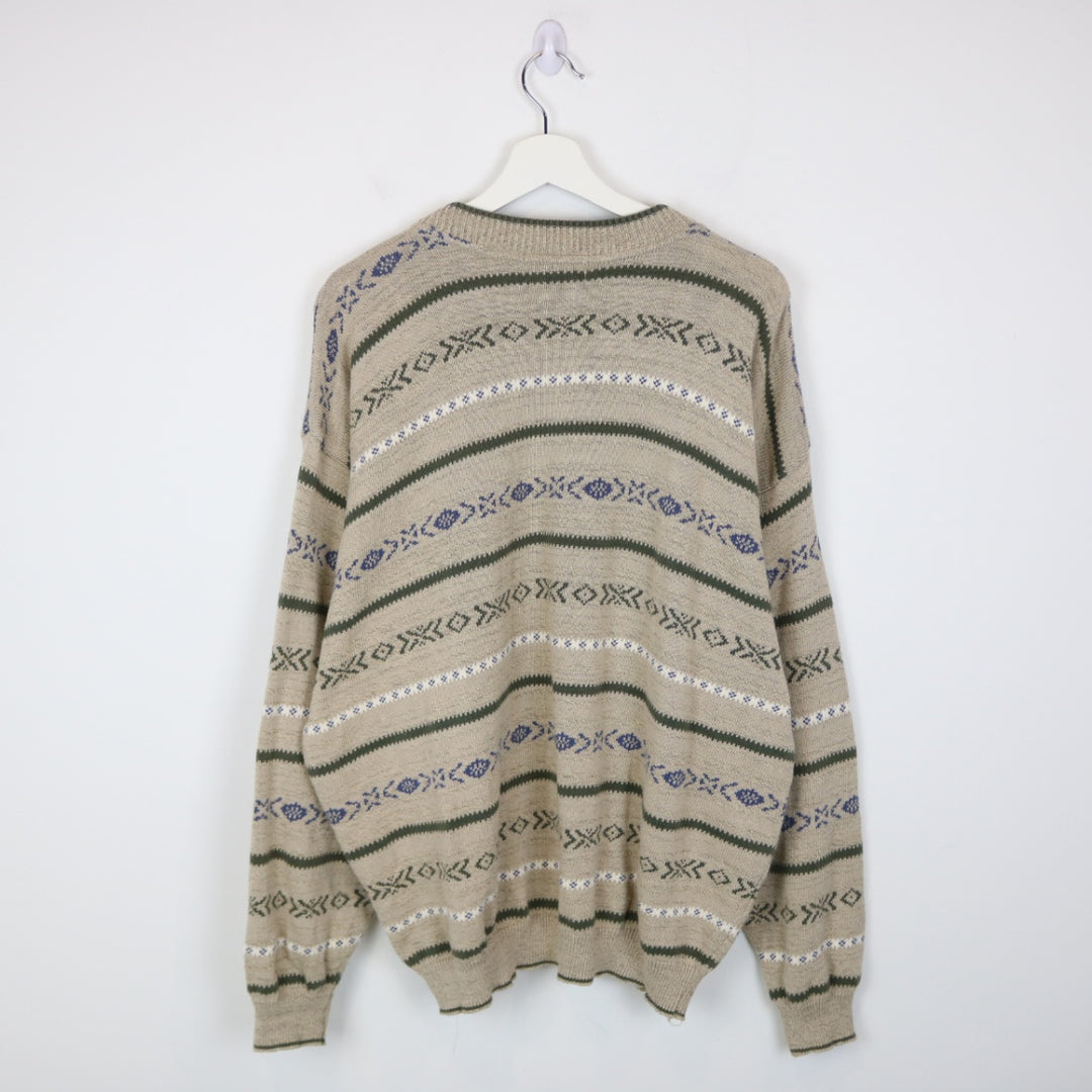Vintage 90's Club International Patterned Knit Sweater - L-NEWLIFE Clothing