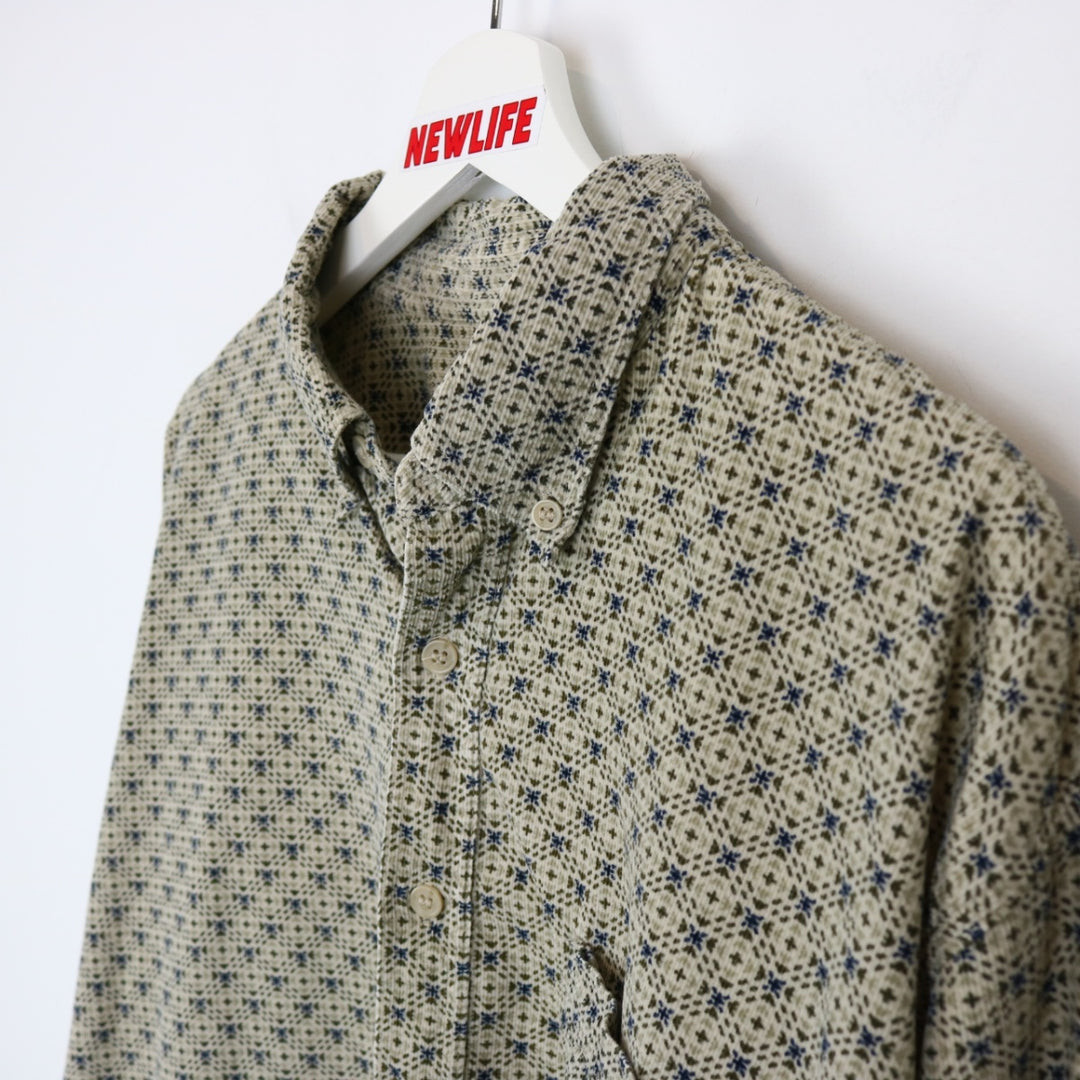 Vintage 90's Patterned Velvet Button Up - L-NEWLIFE Clothing