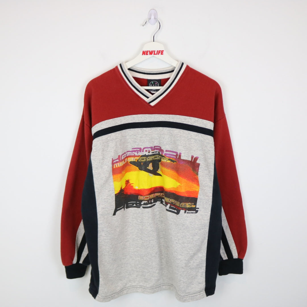 Vintage 1997 Maui and Sons Snowboarding Crewneck - M-NEWLIFE Clothing