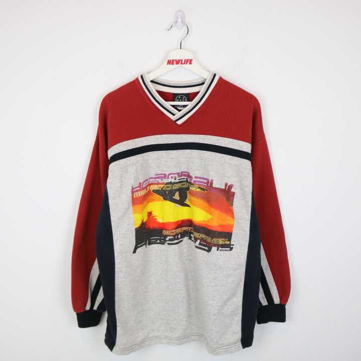 Vintage 1997 Maui and Sons Snowboarding Crewneck - M-NEWLIFE Clothing