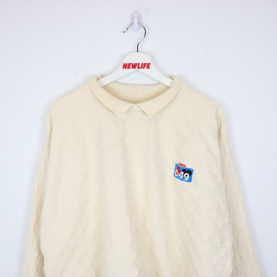 Vintage 90's Lotto 649 Textured Collared Crewneck - XL-NEWLIFE Clothing