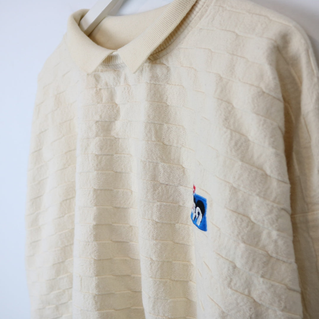 Vintage 90's Lotto 649 Textured Collared Crewneck - XL-NEWLIFE Clothing