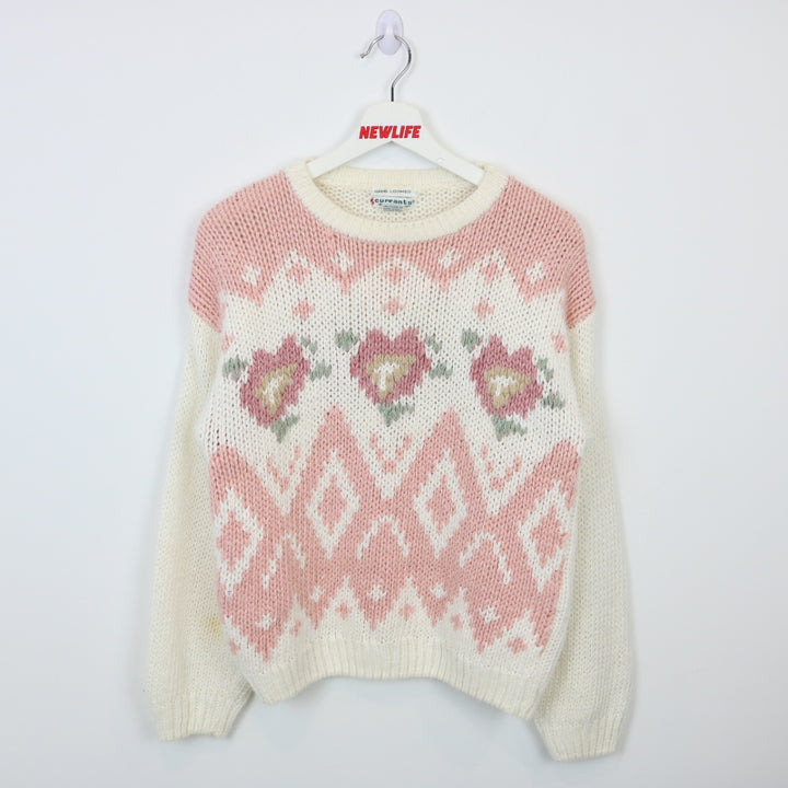 Vintage 80's Currants Flower Knit Sweater - S-NEWLIFE Clothing